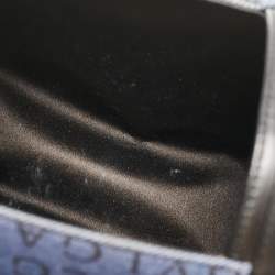 Bvlgari Blue/Black Logo Denim and Leather Cylinder Bag