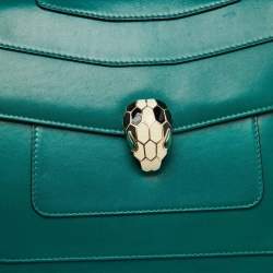 Bvlgari Green Leather Medium Serpenti Forever Shoulder Bag