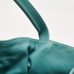 Pre Owned Bvlgari Light Blue Leather Twist Tote