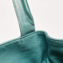 Pre Owned Bvlgari Light Blue Leather Twist Tote