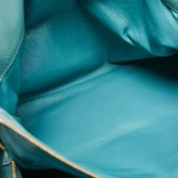 Pre Owned Bvlgari Light Blue Leather Twist Tote