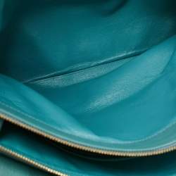 Pre Owned Bvlgari Light Blue Leather Twist Tote