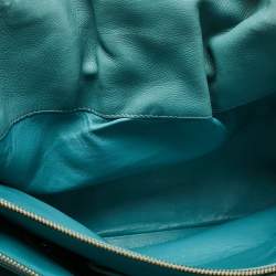 Pre Owned Bvlgari Light Blue Leather Twist Tote