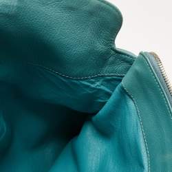 Pre Owned Bvlgari Light Blue Leather Twist Tote