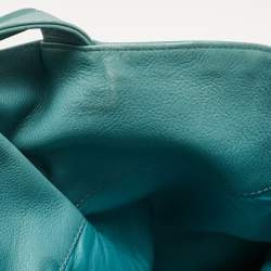 Pre Owned Bvlgari Light Blue Leather Twist Tote