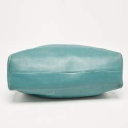 Pre Owned Bvlgari Light Blue Leather Twist Tote