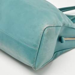 Pre Owned Bvlgari Light Blue Leather Twist Tote
