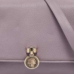 Bvlgari Lavender Leather Monette Flap Top Handle Bag
