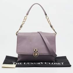 Bvlgari Lavender Leather Monette Flap Top Handle Bag