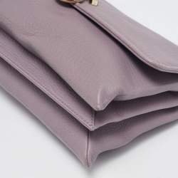 Bvlgari Lavender Leather Monette Flap Top Handle Bag