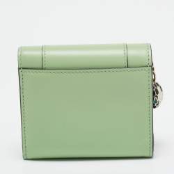 Pre Owned Bvlgari Mint Green Leather Serpenti Forever Trifold Wallet