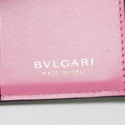 Pre Owned Bvlgari Mint Green Leather Serpenti Forever Trifold Wallet