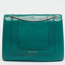 Bvlgari Green Leather Large Serpenti Forever Shoulder Bag
