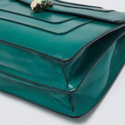 Bvlgari Green Leather Large Serpenti Forever Shoulder Bag