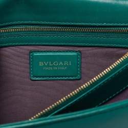 Bvlgari Green Leather Large Serpenti Forever Shoulder Bag