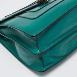Bvlgari Green Leather Large Serpenti Forever Shoulder Bag
