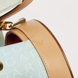 Pre Owned Bvlgari Tan/Light Blue Fabric B.Zero1 Shoulder Bag