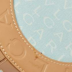 Pre Owned Bvlgari Tan/Light Blue Fabric B.Zero1 Shoulder Bag