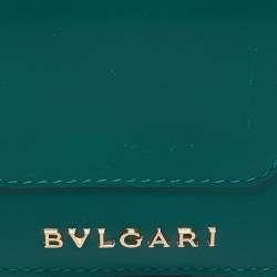 Bvlgari Green Leather Serpenti Forever Bifold Card Case