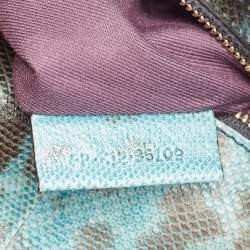 Pre Owned Bvlgari Green/Black Karung Serpenti Forever Flap Shoulder Bag