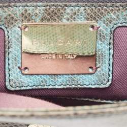 Pre Owned Bvlgari Green/Black Karung Serpenti Forever Flap Shoulder Bag