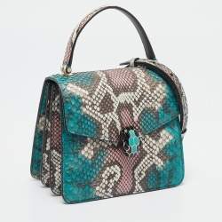 Bvlgari Multicolor Python Small Serpenti Forever Top Handle Bag