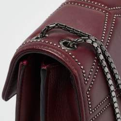 Bvlgari Burgundy Quilted Leather Medium Studded Serpenti Forever Shoulder Bag