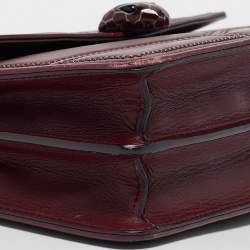 Bvlgari Burgundy Quilted Leather Medium Studded Serpenti Forever Shoulder Bag