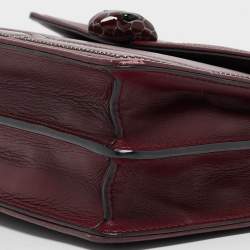 Bvlgari Burgundy Quilted Leather Medium Studded Serpenti Forever Shoulder Bag