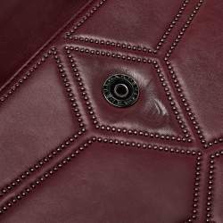 Bvlgari Burgundy Quilted Leather Medium Studded Serpenti Forever Shoulder Bag