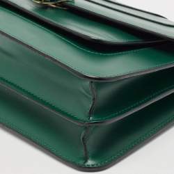 مملوكة مسبقًا Bvlgari Green Leather Medium Serpenti Forever Shoulder Bag