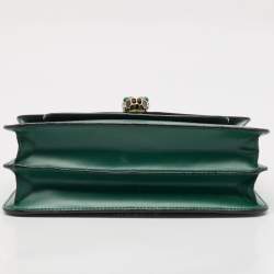 مملوكة مسبقًا Bvlgari Green Leather Medium Serpenti Forever Shoulder Bag