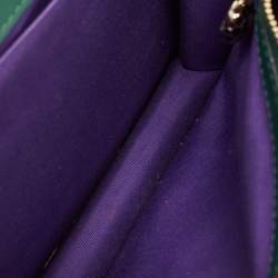 مملوكة مسبقًا Bvlgari Green Leather Medium Serpenti Forever Shoulder Bag