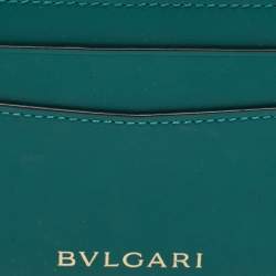 Pre Owned Bvlgari Green Leather Serpenti Forever Card Holder