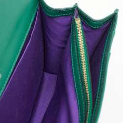 مملوكة مسبقًا Bvlgari Green Leather Medium Serpenti Forever Shoulder Bag