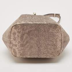 Pre Owned Bvlgari Metallic Karung Leather Serpenti Forever Bucket Bag