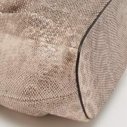 Pre Owned Bvlgari Metallic Karung Leather Serpenti Forever Bucket Bag