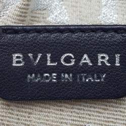 Bvlgari Navy Blue Leather Small Gaby Bag