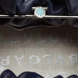 Bvlgari Navy Blue Leather Small Gaby Bag