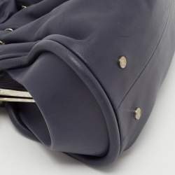 Bvlgari Navy Blue Leather Small Gaby Bag