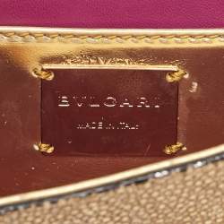 Pre Owned Bvlgari Gold Stingray Leather Tubogas Chain Clutch