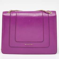 Bvlgari Magenta Pink Leather Large Serpenti Forever Shoulder Bag