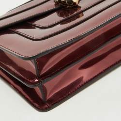 Bvlgari Burgundy Patent Leather Medium Serpenti Forever Flap Shoulder Bag