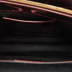 Bvlgari Burgundy Patent Leather Medium Serpenti Forever Flap Shoulder Bag