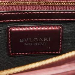Bvlgari Burgundy Patent Leather Medium Serpenti Forever Flap Shoulder Bag