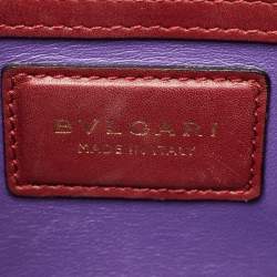 Bvlgari Burgundy/Black Leather Serpenti Viper Top Handle Bag