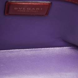 Bvlgari Burgundy/Black Leather Serpenti Viper Top Handle Bag