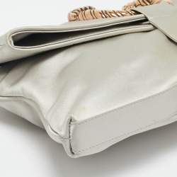 مملوكة مسبقًا Bvlgari Light Grey Leather Leoni Shoulder Bag