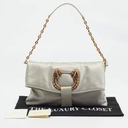 مملوكة مسبقًا Bvlgari Light Grey Leather Leoni Shoulder Bag