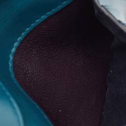 Pre Owned Bvlgari Blue Leather Serpenti Forever Bifold Card Holder